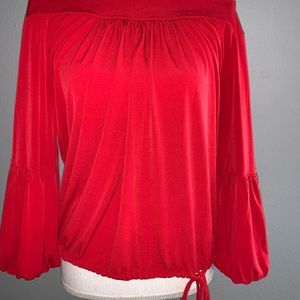 Off the shoulder peasant sleeve shirt